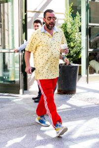 Adam Sandler flaunted a slimmed-down appearance while grabbing a coffee in SoHo