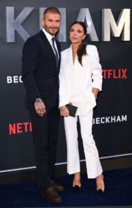 David and Victoria Beckham at the premiere of the documentary series "Beckham"