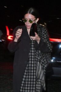 Ashley Olsen makes a rare appearance (pictured) at BONDST, a trendy Japanese restaurant in New York, on August 20, 2024