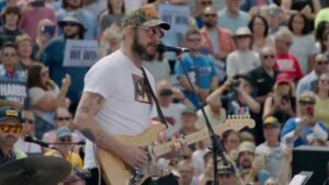 Bon Iver Perform at Kamala Harris Rally in Eau Claire, Wisconsin