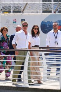 Brad Pitt and Ines de Ramon were seen arriving in style in Venice, Italy