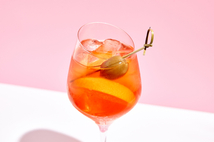 Spritz on pink background