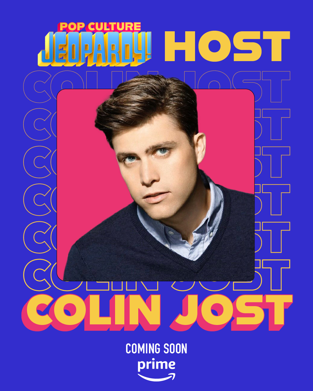 Jeopardy! shared an official poster of Colin Jost as the spinoff's host