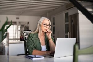 Woman on her laptop.