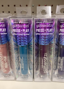 Display of Hard Candy lip glosses at Dollar Tree