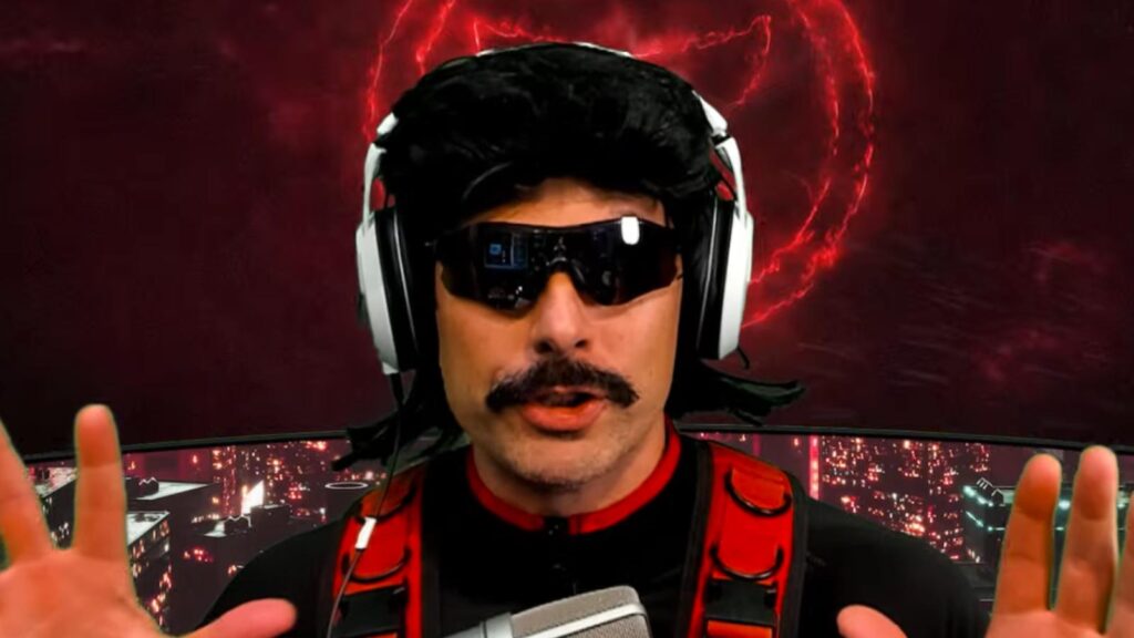 Dr Disrespect live streaming on YouTube.