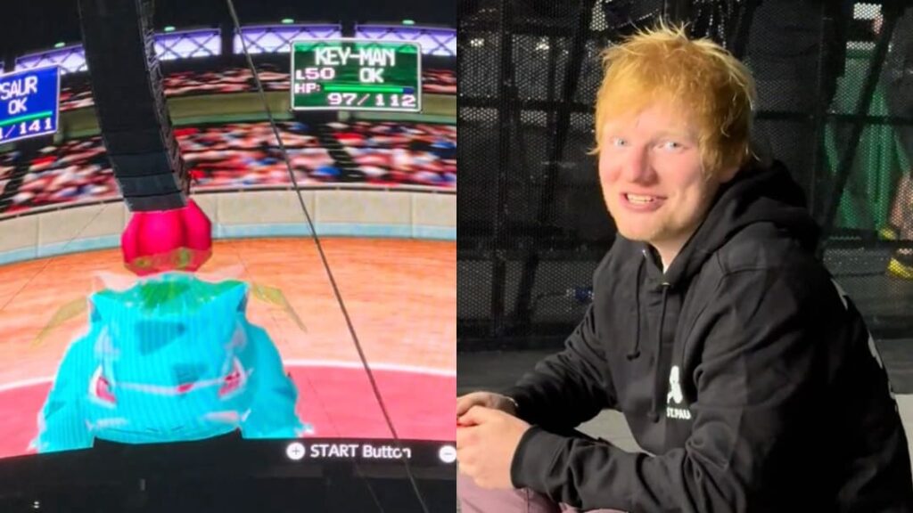 Ed Sheeran lives every trainer’s fantasy playing Pokemon Stadium in actual stadium