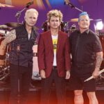 Green Day members Mike Dirnt, Billie Joe Armstrong and Tré Cool perform on ABC's Good Morning America at Rumsey Playfield, Central Park on July 26, 2024 in New York