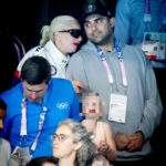 Lady Gaga attended the swimming event during the Paris 2024 Olympic Games with fiancé Michael Polansky