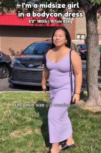 The body positivity influencer was brutally compared to a 'midsize van'