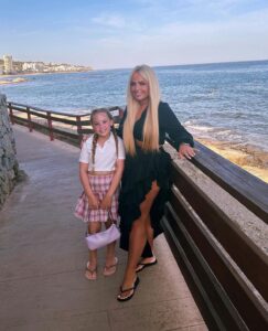 Laura-Jane Popsey and her daughter Lily on holiday