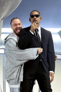 J Balvin and Will Smith perform at the 2024 Coachella music festival in April.