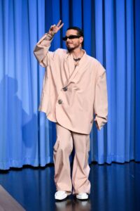 THE TONIGHT SHOW STARRING JIMMY FALLON -- Episode 1885 -- Pictured: Singer J Balvin arrives on Wednesday, December 6, 2023 -- (Photo by: Todd Owyoung/NBC via Getty Images)