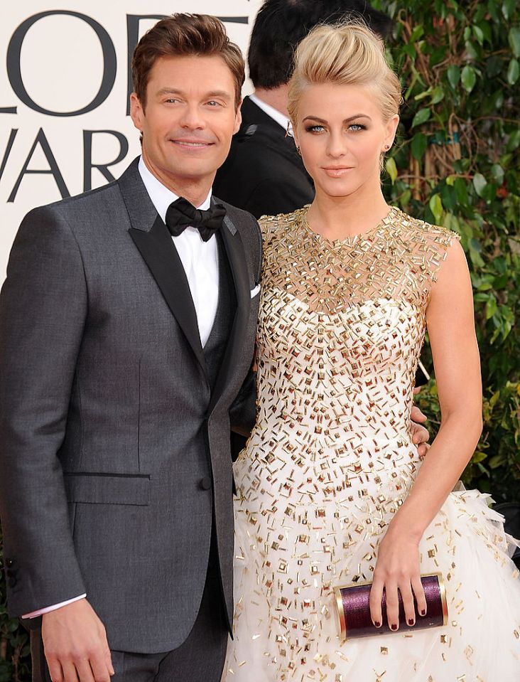 Former couple Ryan Seacrest and Julianne Hough at the 70th Annual Golden Globe Awards at The Beverly Hilton Hotel on January 13, 2013