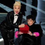 Lady Gaga, left, and Liza Minnelli present the award for best picture at the Oscars on  March 27, 2022 at the Dolby Theatre in Los Angeles