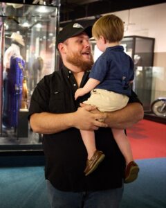 Luke Combs and his oldest son, Tex, in a new Instagram photo