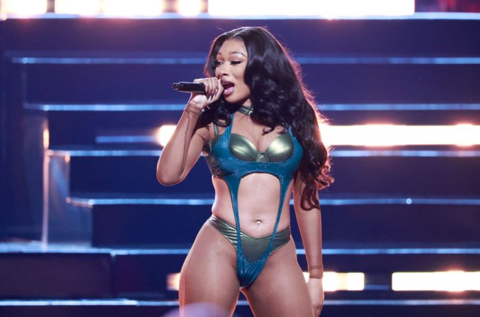 Megan Thee Stallion performs at US-ENTERTAINMENT-BET-AWARDS-SHOW