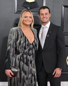 Miranda Lambert and Brendan McLoughlin attend the 65th GRAMMY Awards at Crypto.com Arena on February 05, 2023