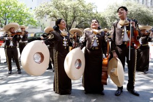 Edinburg North High School Mariachi Band  perform before the 'Going Varsity in Mariachi' screening during the 2023 SXSW Conference and Festivals at The Paramount Theater on March 12, 2023 in Austin, Texas. 