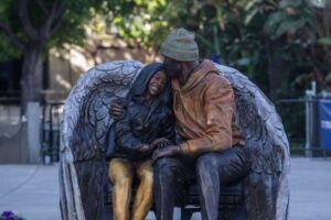 The Los Angeles Lakers Unveil New Statue Honoring Kobe Bryant And His Daughter Gianna Outside Crypto.com Arena