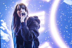 British singer PinkPantheress at the Roskilde Music Festival on July 4, 2024, in Roskilde, Denmark