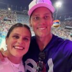 ilon maher and tom brady at olympics beach volleyball