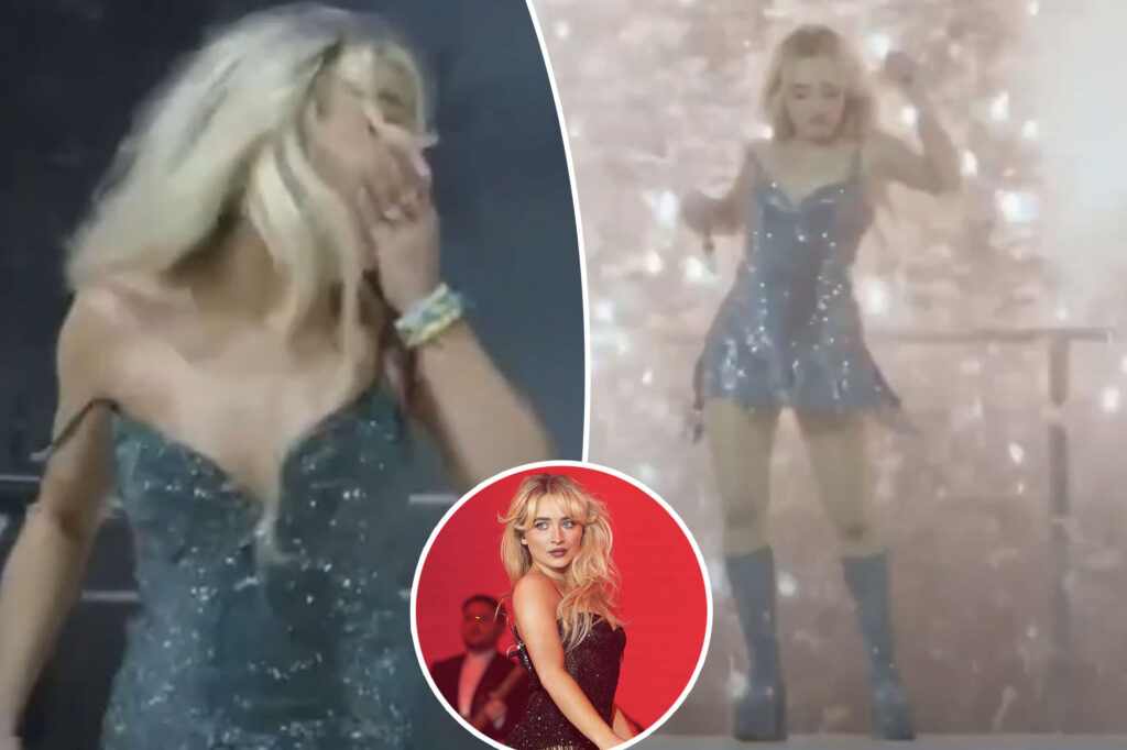 Sabrina Carpenter runs screaming off stage after close call with fireworks