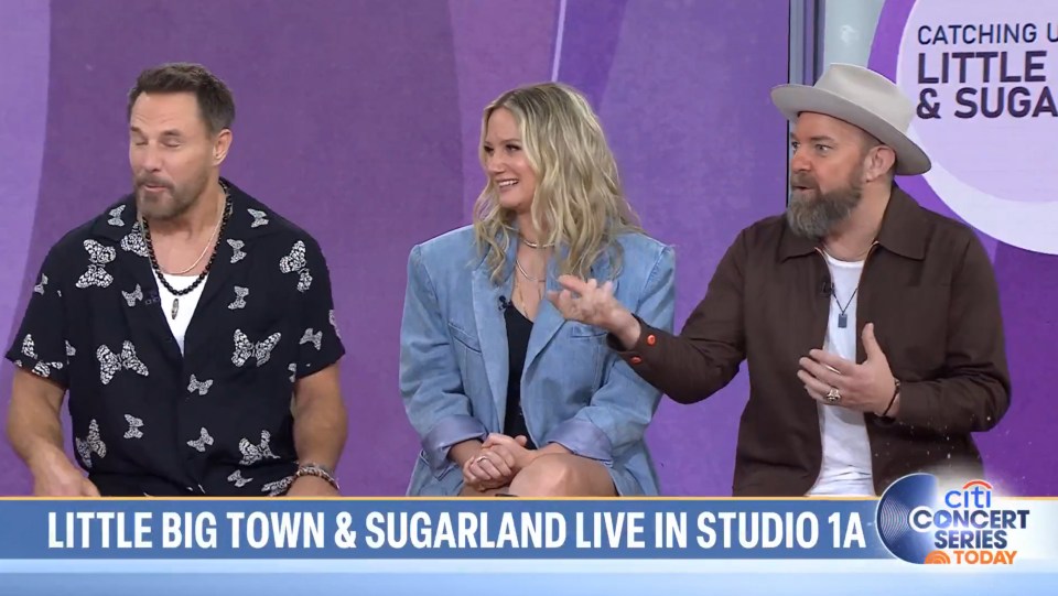 Little Big Town's Jimi Westbrook and Sugarland's Jennifer Nettles and Kristian Bush discussing their new collaboration on Today