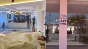 TikTok travelers stunned by “weirdest” hotel room with glass walls