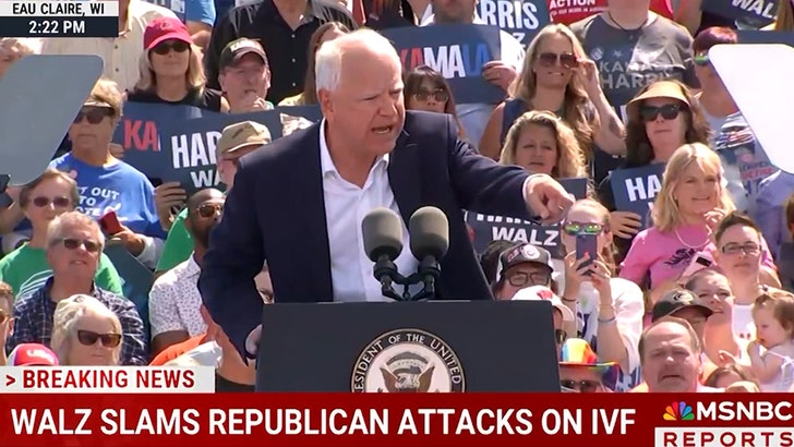 Tim Walz Pauses Wisconsin Rally for Supporter in Distress