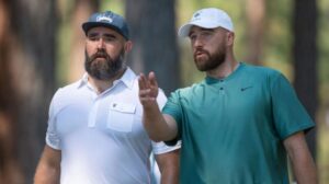 travis kelce and jason kelce playing golf