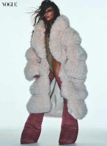 Victoria Beckham wore a huge woolly coat for Vogue Australia