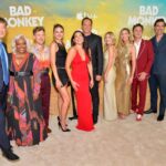 Showrunner and Executive Producer Bill Lawrence, L. Scott Caldwell, Alex Moffat, Charlotte Lawrence, Natalie Martinez, Vince Vaughn, Meredith Hagner, Michelle Monaghan, Zach Braff, Rob Delaney, and Ronald Peet arrive at the Premiere for Apple TV+'s Series "Bad Monkey"