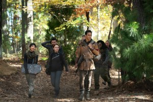 Brianne Tju as Shay, Joseph Echavarria as Rydeand, Joey King as Tally, Keith Powers as David and Zamani Wilder as Astrix in 'Uglies'