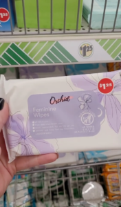 Orchid Feminine Wipes at Dollar Tree