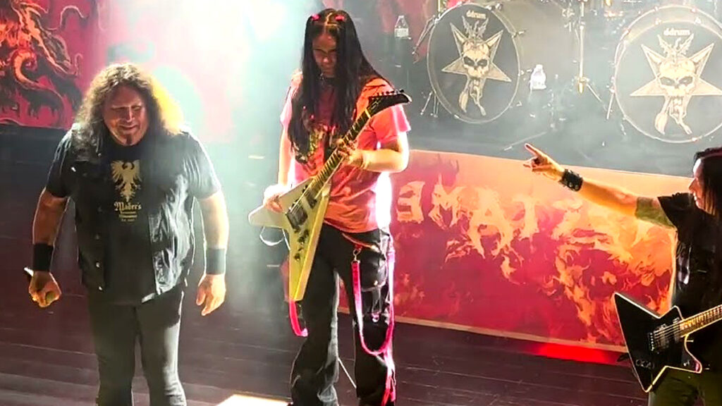 11-Year-Old Maya Neelakantan Joins Testament Onstage