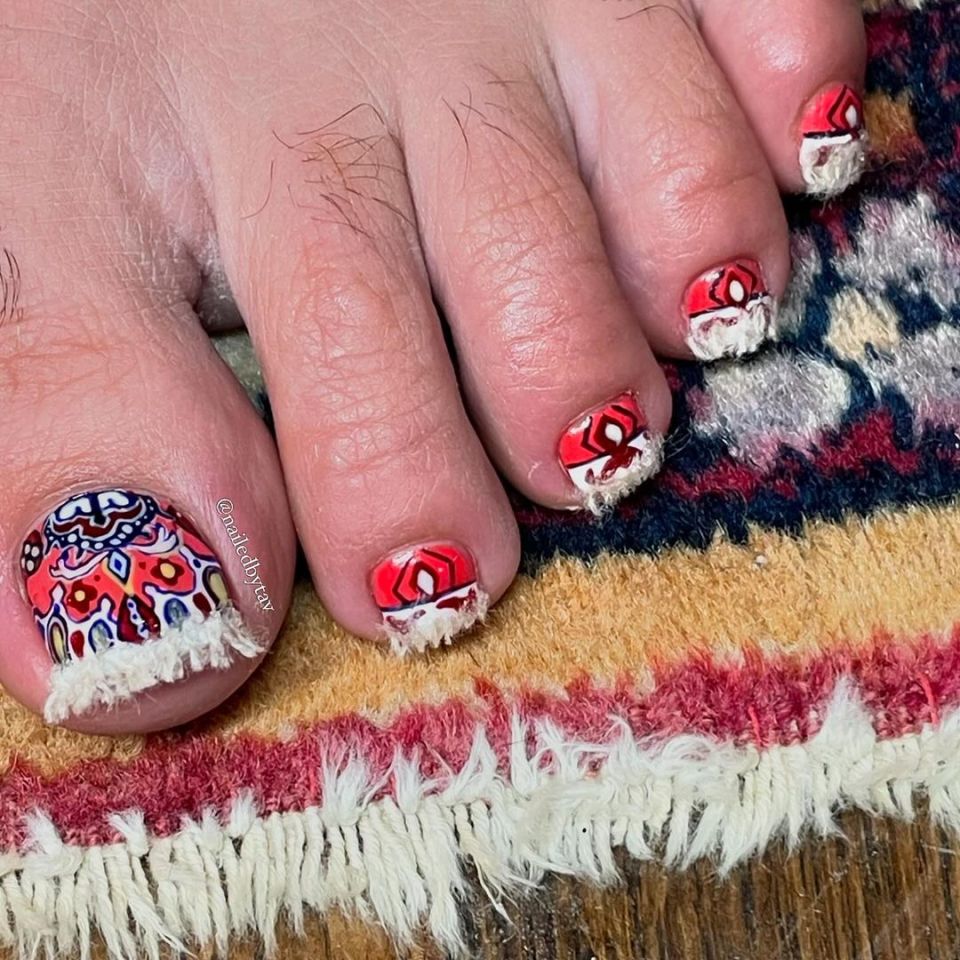 Nail artist Nailed By Tav showcased Benny Blanco's latest pedicure