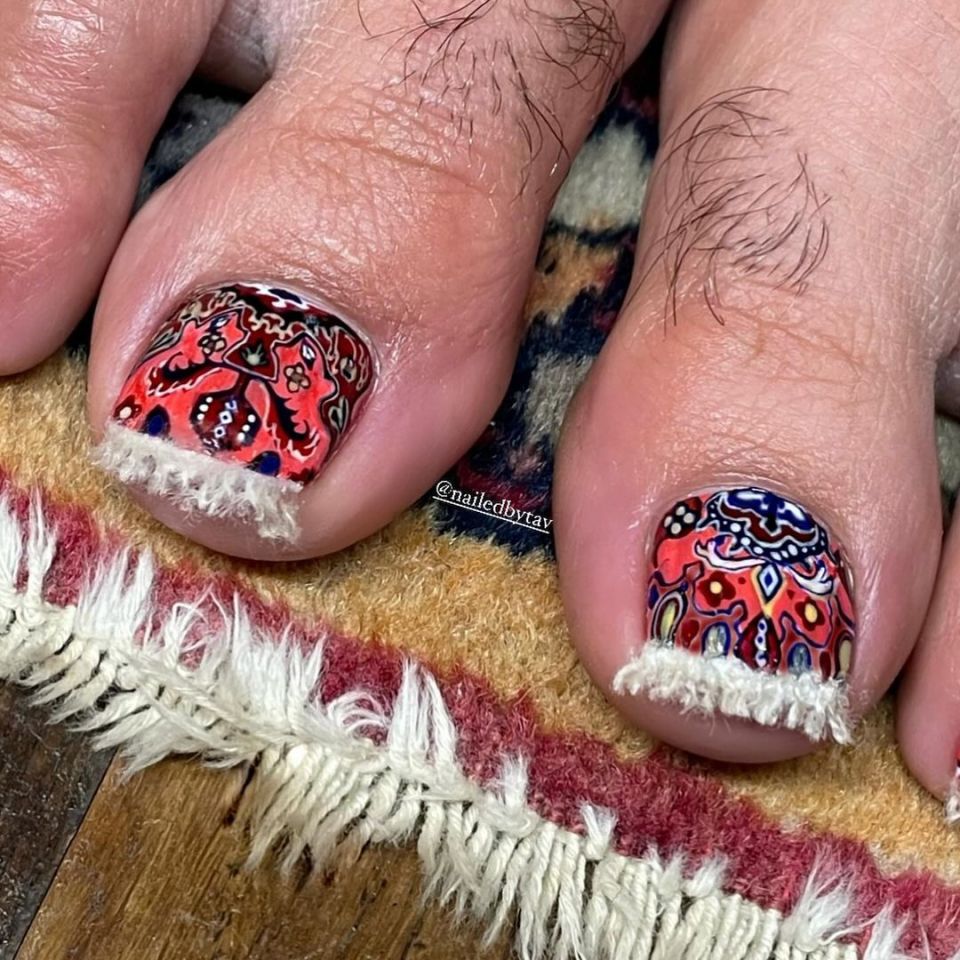 On their Instagram, Nailed By Tav showed off their latest pedicure for Benny Blanco