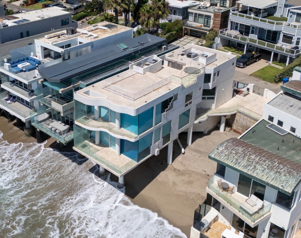 An aerial view of Nicolas Cage's new beachfront Malibu mansion