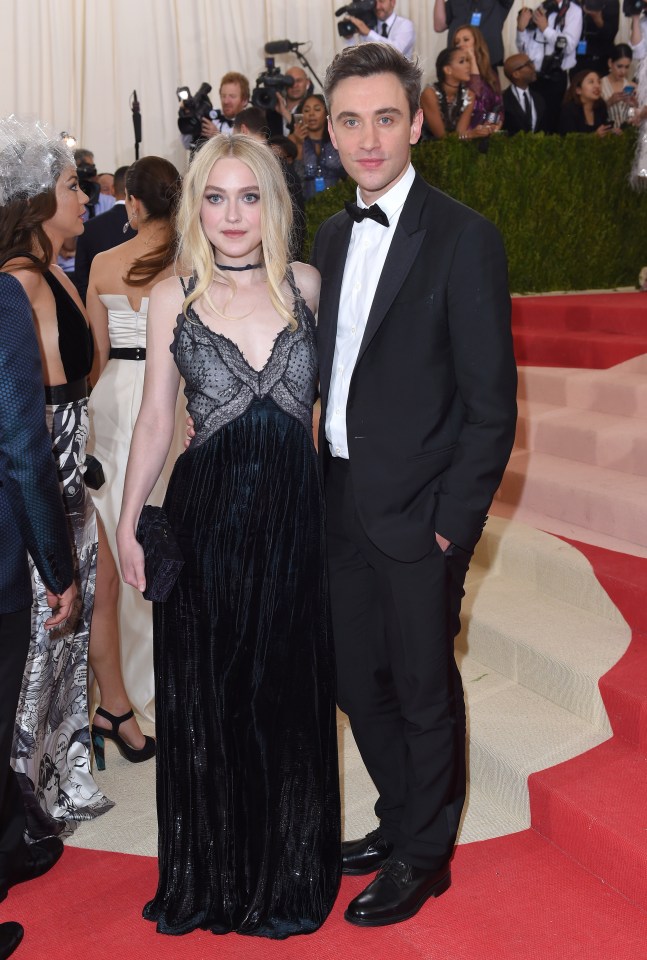 Dakota Fanning and Jamie Strachan at the 2016 Met Gala in New York City