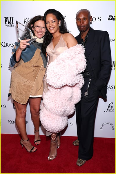 Katie Grand, Rihanna, Jahleel Weaver at the Fashion Media Awards