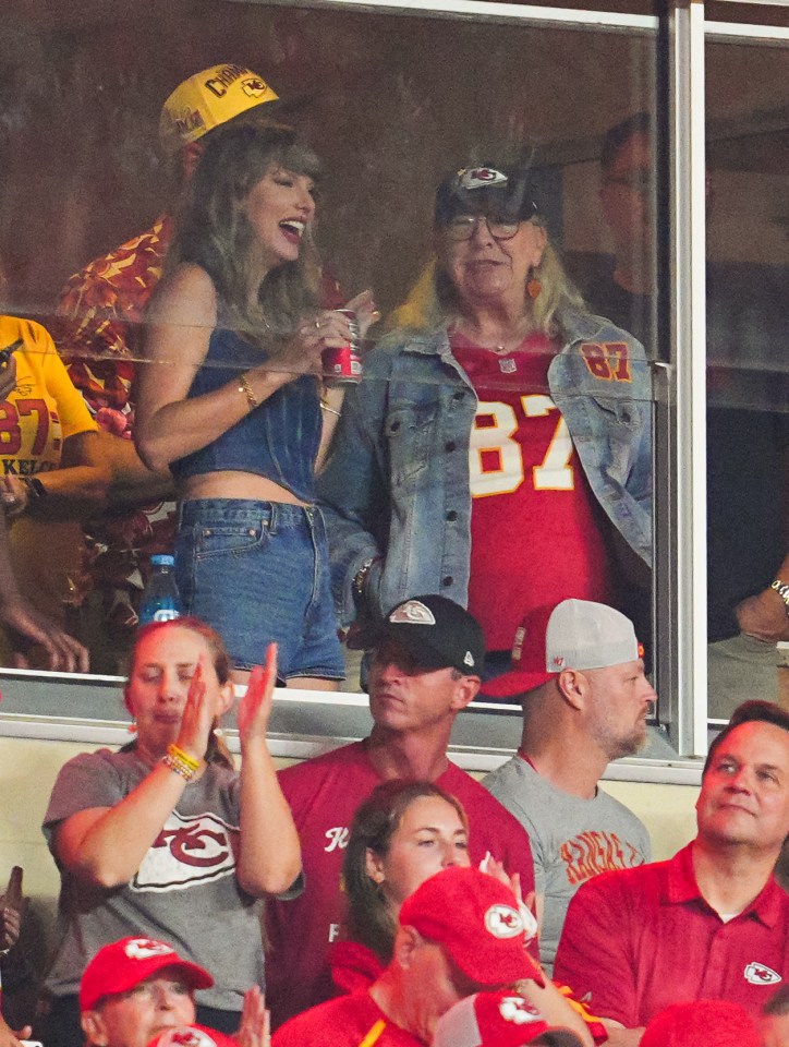 Taylor watched the games in Missouri alongside Travis Kelce's mum, Donna