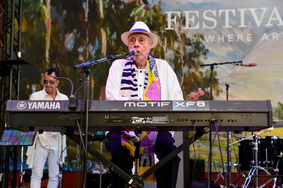 Sergio Mendes performs onstage at the Festival of Arts of Laguna Beach in August, 2023