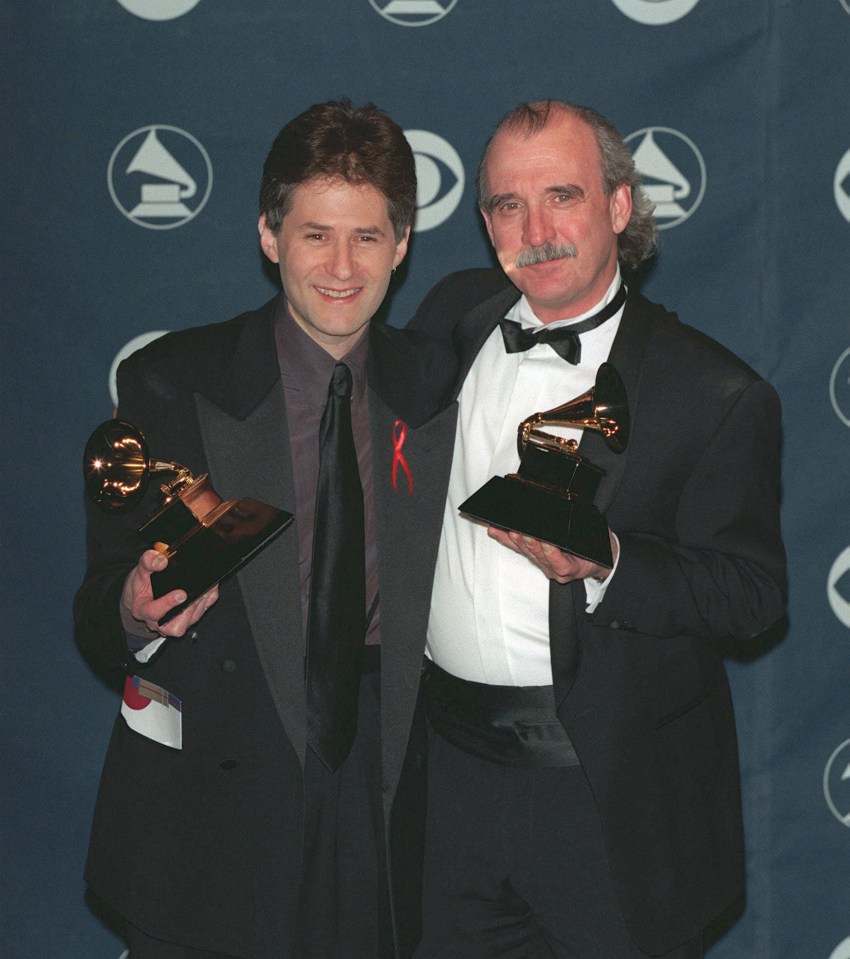 James Horner and Will Jennings receiving their Grammy for My Heart Will Go On