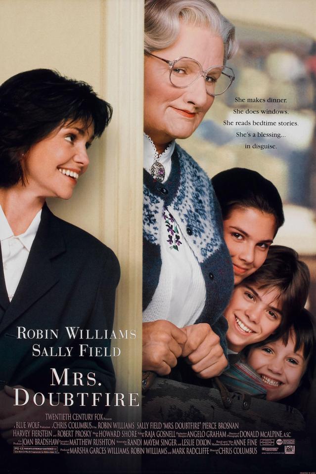 Sally starred opposite Robin Williams in the classic Mrs Doubtfire