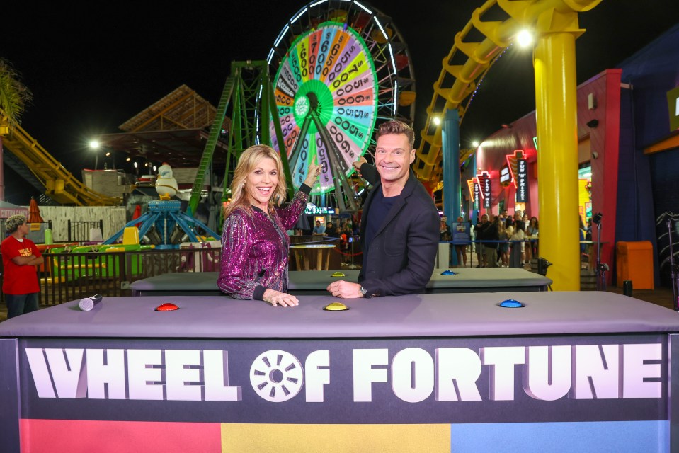 Vanna White and Ryan Seacrest attend the Wheel of Fortune Season 42 Pier Wheel Launch at Santa Monica Pier on August 30