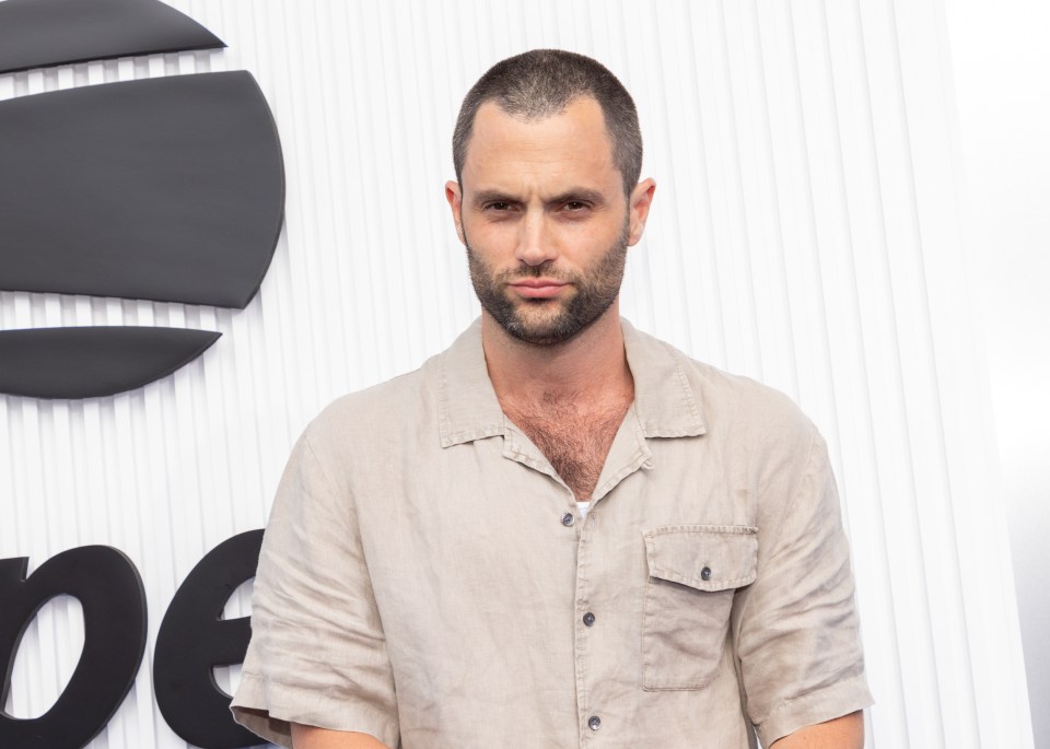 Penn Badgley poses on the Celebrity Blue Carpet held at USTA Billie Jean King National Tennis Center on September 7 in New York City