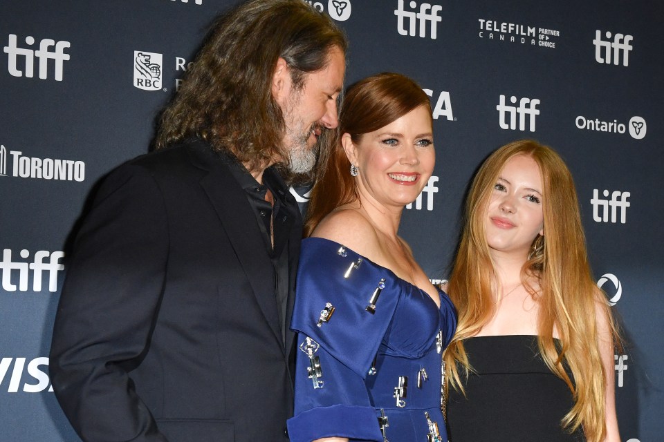 Amy Adams, her husband Darren Le Gallo, and their daughter Aviana Le Gallo at the world premiere of Nightb**ch on September 7, 2024