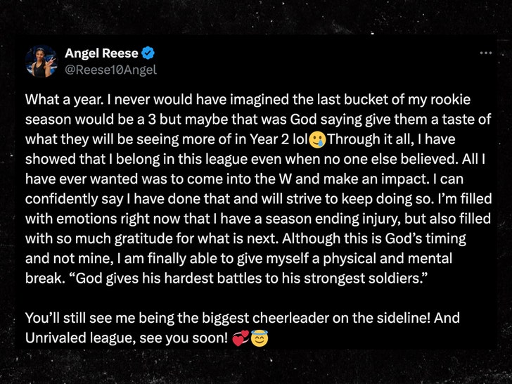 angel reese post about injury