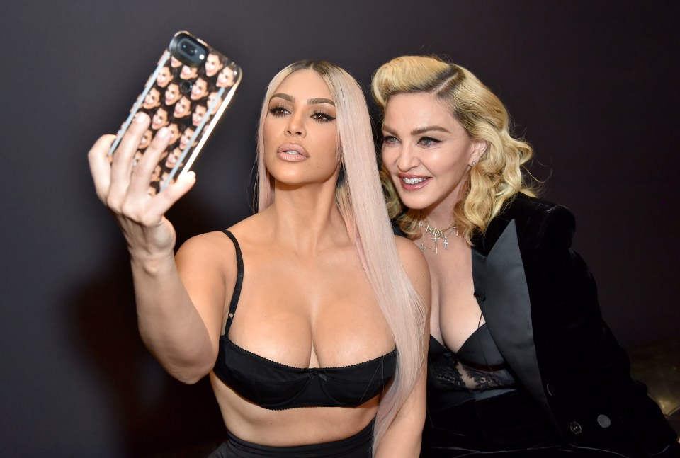 Kim Kardashian and Madonna pose for a selfie